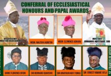 Historic Day for Ghana’s Ho Diocese as Apostolic Nuncio Confers Papal Honours, Elevates Two Priests to Monsignors